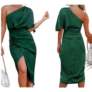 nyasia one shoulder irregular hem dress Theia Zinnia One Shoulder Dress In Night Swim